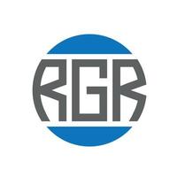 diseño de logotipo de letra rgr sobre fondo blanco. concepto de logotipo de círculo de iniciales creativas rgr. diseño de carta rgr. vector