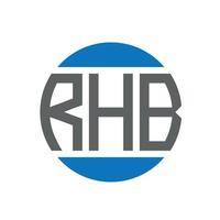 diseño de logotipo de letra rhb sobre fondo blanco. concepto de logotipo de círculo de iniciales creativas de rhb. diseño de letras rhb. vector