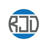 diseño de logotipo de letra rjd sobre fondo blanco. concepto de logotipo de círculo de iniciales creativas rjd. diseño de letras rjd. vector