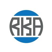 diseño de logotipo de letra rka sobre fondo blanco. concepto de logotipo de círculo de iniciales creativas de rka. diseño de letras rka. vector