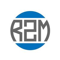 diseño de logotipo de letra rzm sobre fondo blanco. concepto de logotipo de círculo de iniciales creativas rzm. diseño de letras rzm. vector