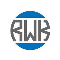 diseño de logotipo de letra rwk sobre fondo blanco. concepto de logotipo de círculo de iniciales creativas de rwk. diseño de letras rwk. vector