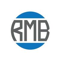 diseño de logotipo de letra rmb sobre fondo blanco. concepto de logotipo de círculo de iniciales creativas de rmb. diseño de letras rmb. vector