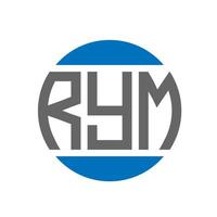diseño de logotipo de letra rym sobre fondo blanco. concepto de logotipo de círculo de iniciales creativas de rym. diseño de letras rym. vector
