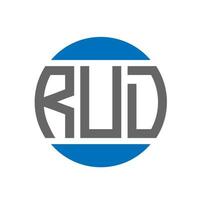 diseño de logotipo de letra rud sobre fondo blanco. concepto de logotipo de círculo de iniciales creativas rud. diseño de letra rud. vector