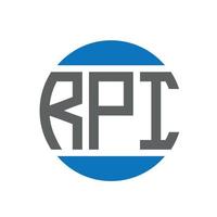 diseño de logotipo de letra rpi sobre fondo blanco. concepto de logotipo de círculo de iniciales creativas de rpi. diseño de letras rpi. vector