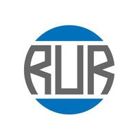 RUR letter logo design on white background. RUR creative initials circle logo concept. RUR letter design. vector