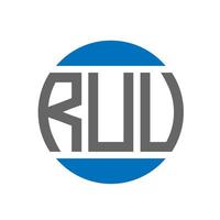 diseño de logotipo de letra ruv sobre fondo blanco. concepto de logotipo de círculo de iniciales creativas ruv. diseño de letras ruv. vector