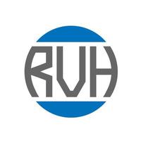 diseño de logotipo de letra rvh sobre fondo blanco. concepto de logotipo de círculo de iniciales creativas de rvh. diseño de letras rvh. vector