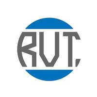 diseño de logotipo de letra rvt sobre fondo blanco. concepto de logotipo de círculo de iniciales creativas de rvt. diseño de letras rvt. vector