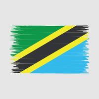 cepillo de bandera de tanzania vector