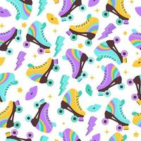 Seamless pattern with rollers on a white background. Vector illustration on theme fashion 90s.