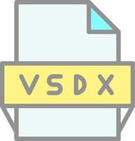 icono de formato de archivo vsdx vector