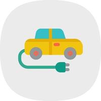 icono de glifo de coche eléctrico vector