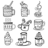 Set with Christmas cup linens vector