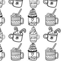 Pattern with festive cups vector