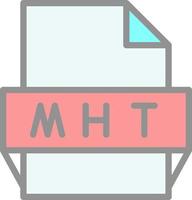 icono de formato de archivo mht vector