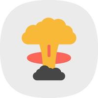 icono de glifo de explosión nuclear vector