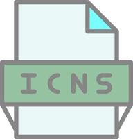 icono de formato de archivo icns vector