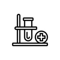 Test tube icon. outline icon vector