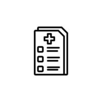 Medical record icon. outline icon vector