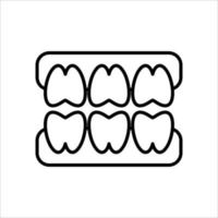 teeth icon. outline icon vector