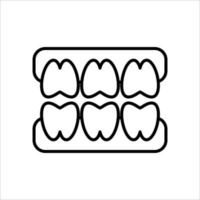 teeth icon. outline icon vector