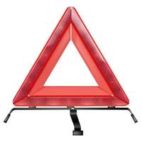 Vector realistic, 3D warning triangle on a white background.