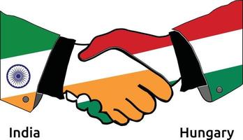 India Handshake with Hungary Best usage for Business, or any projects vector