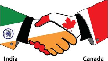 India Handshake with Canada Best usage for Business, or any projects vector