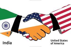 India Handshake with United States Of America Best usage for Business, or any projects vector