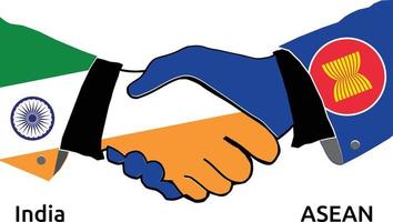 India Handshake with Asean Best usage for Business, or any projects vector