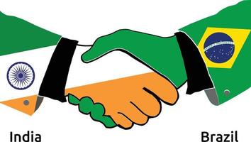 India Handshake with Brazil Best usage for Business, or any projects vector