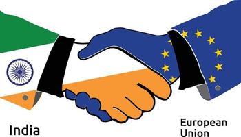 India Handshake with European Union EU Best usage for Business, or any projects vector