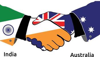 India Handshake with Australia Best usage for Business, or any projects vector