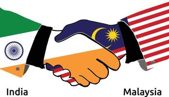 India Handshake with Malaysia Best usage for Business, or any projects vector