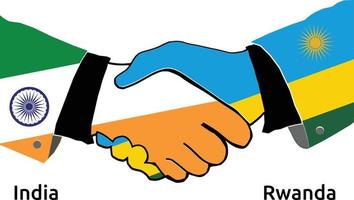 Apretón de manos de India con el mejor uso de Ruanda para negocios o cualquier proyecto. vector