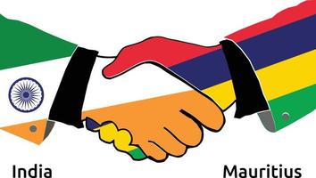 India Handshake with Mauritius Best usage for Business, or any projects vector