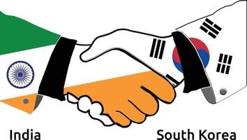 India Handshake with South Korea Best usage for Business, or any projects vector