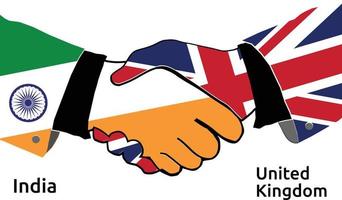 India Handshake with United Kindom Best usage for Business, or any projects vector