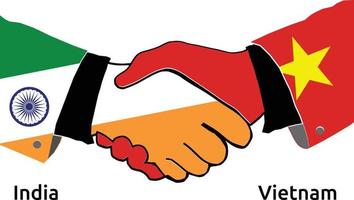 India Handshake with Vietnam Best usage for Business, or any projects vector