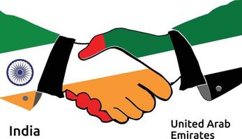 India Handshake with United Arab Emirates Best usage for Business, or any projects vector