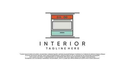 Creative logo design interior,furniture,with concept unique  Premium Vector