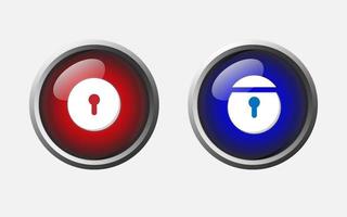 Padlock illustration icon design. Locked and open sign concept for information hint vector