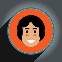 Cartoon  avatar head design flat style in circle.Profile icon pro vector. vector