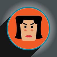 Cartoon  avatar head design flat style in circle.Profile icon pro vector. vector