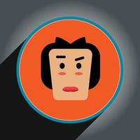 Cartoon  avatar head design flat style in circle.Profile icon pro vector. vector