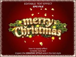 merry Christmas text effect, font editable, typography, vector