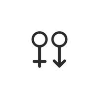 ilustración de icono de vector de símbolo masculino y femenino