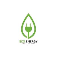 Ilustración de icono de vector de plantilla de logotipo de energía ecológica